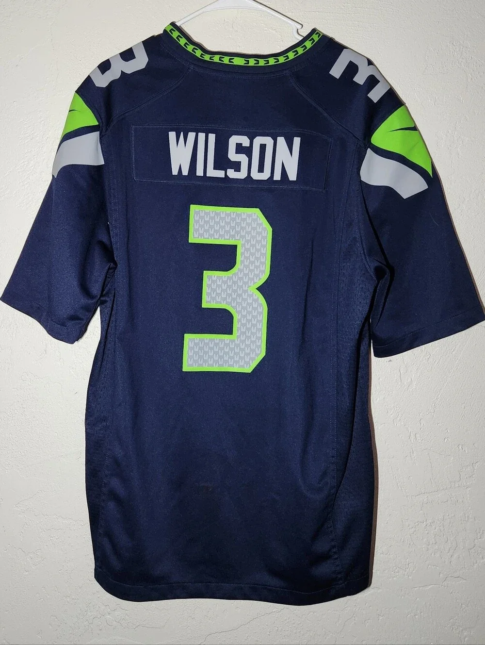 NFL Nike Mens Size Large Russell Wilson #3 Seattle Seahawks On Field Jersey